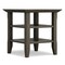 Simpli Home Acadian Solid Wood 19"Square End Side Table With Storage 2 Shelves